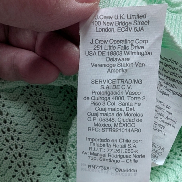 J. Crew Pointelle Ruffle Mockneck Sweater Women's Med Fairy Coquette Mint Green - Picture 14 of 16